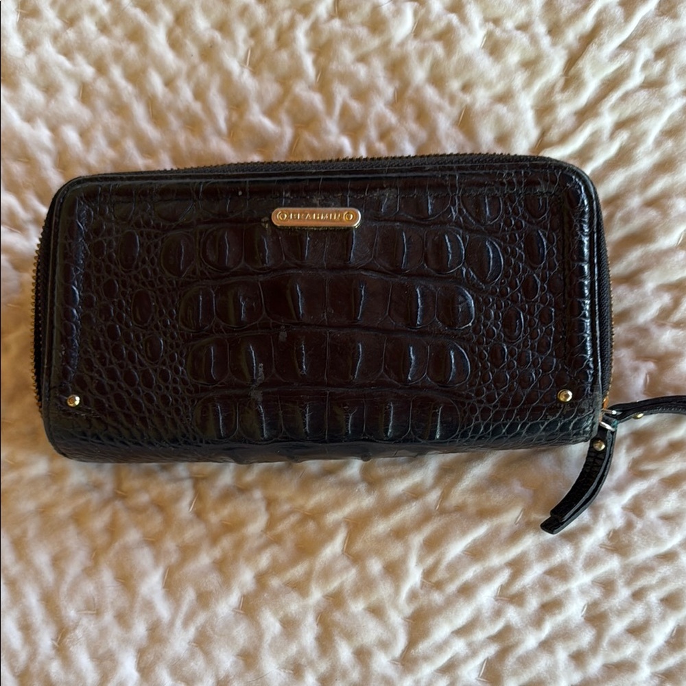 Brahmin Black Croc Embossed Wallet
